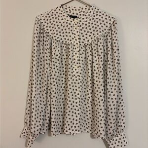 Ann Taylor Printed Long Sleeve Blouse